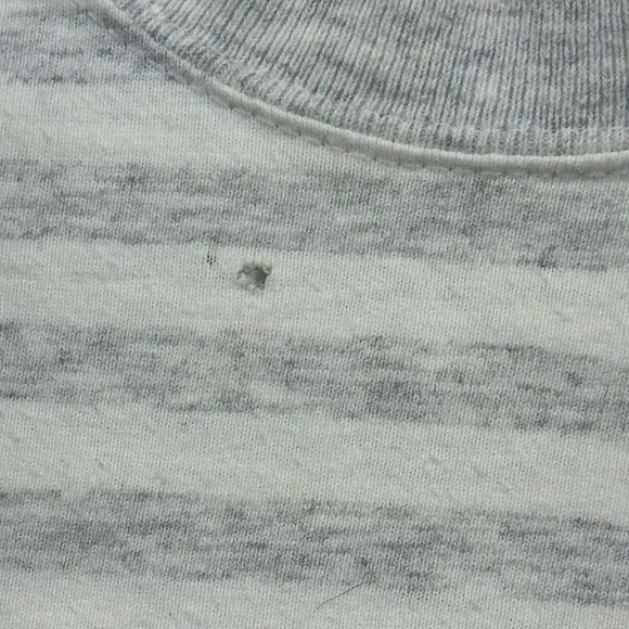 Vintage Mens T-shirt, Lake George, Velva Sheen, L/XL, grey and white stripe - Picture 5 of 6
